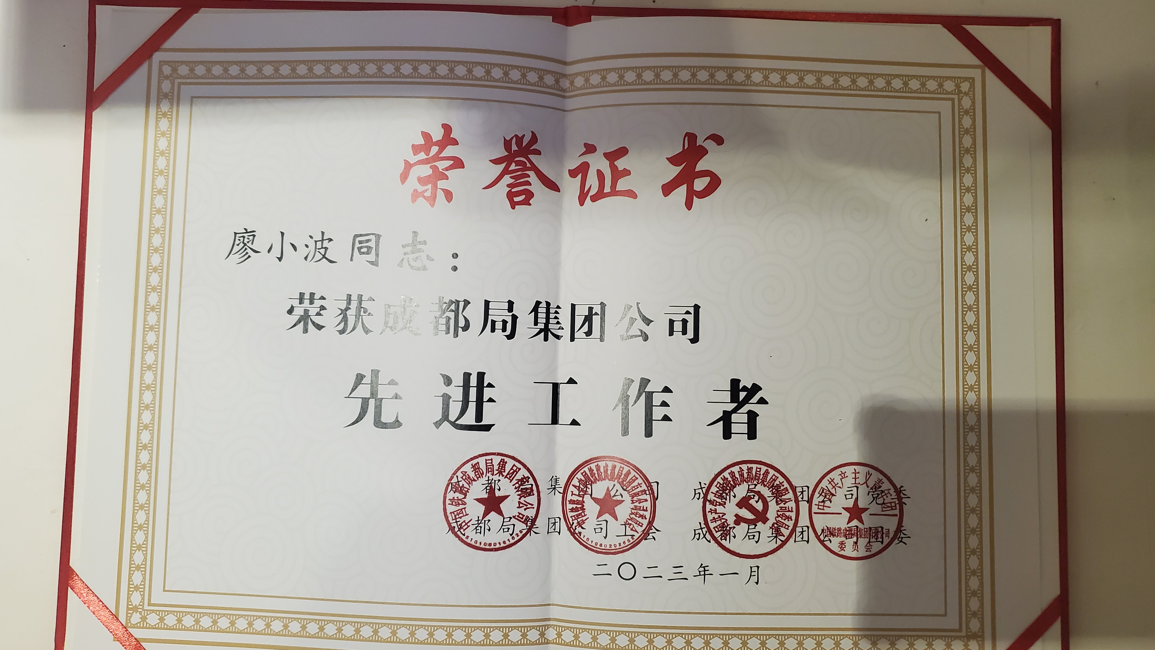 集团公司先进工作者